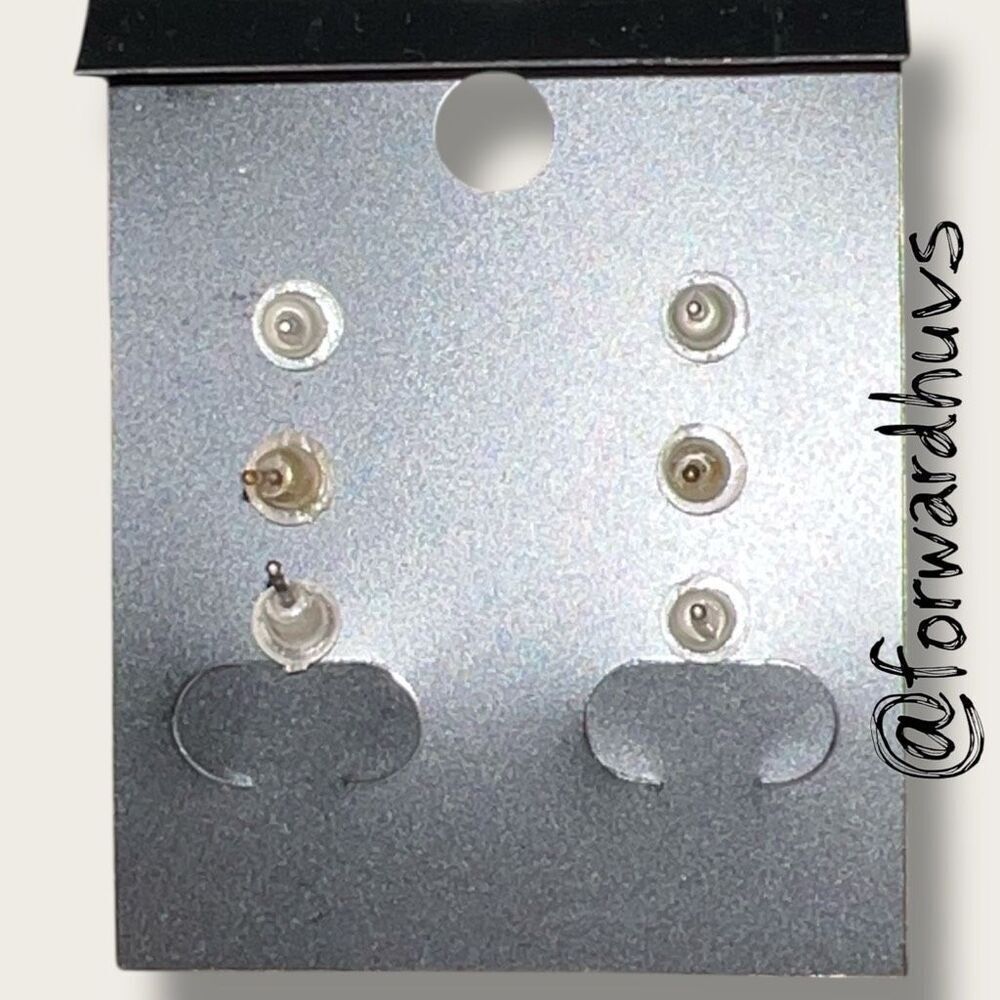 Bundle Sale 3 for $15 | Set of Three Pairs Stud Earrings - Picture 4 of 6